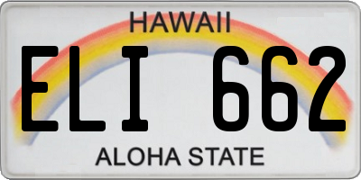 HI license plate ELI662