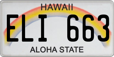 HI license plate ELI663
