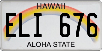 HI license plate ELI676