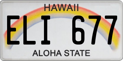 HI license plate ELI677