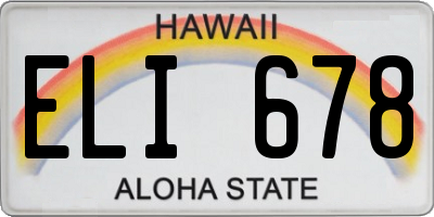 HI license plate ELI678