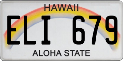 HI license plate ELI679