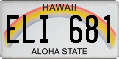 HI license plate ELI681