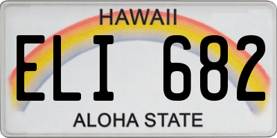HI license plate ELI682