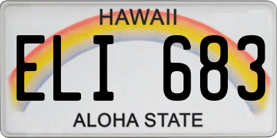HI license plate ELI683