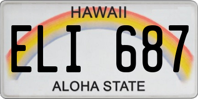 HI license plate ELI687