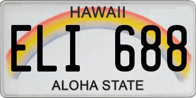HI license plate ELI688
