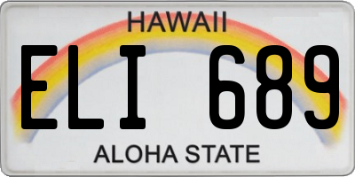 HI license plate ELI689