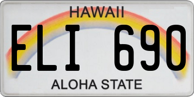 HI license plate ELI690
