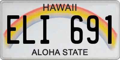 HI license plate ELI691