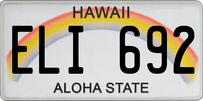 HI license plate ELI692