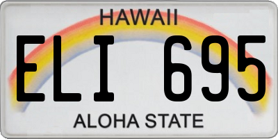 HI license plate ELI695