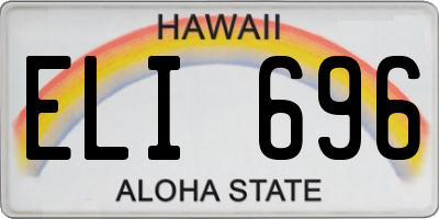 HI license plate ELI696