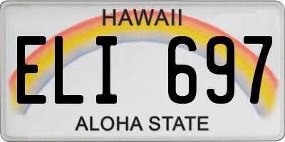 HI license plate ELI697