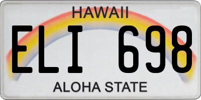 HI license plate ELI698