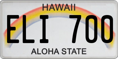 HI license plate ELI700
