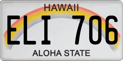 HI license plate ELI706