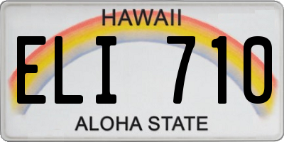 HI license plate ELI710