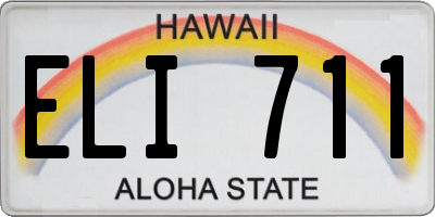 HI license plate ELI711