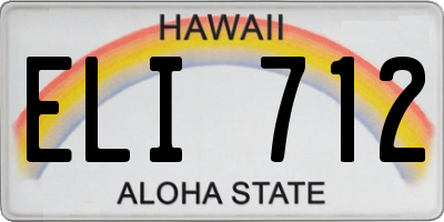HI license plate ELI712