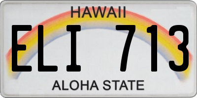 HI license plate ELI713