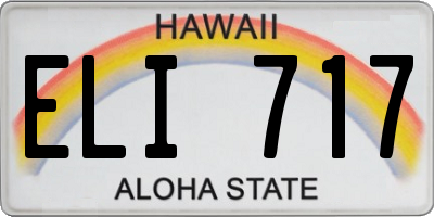HI license plate ELI717