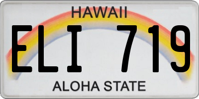 HI license plate ELI719