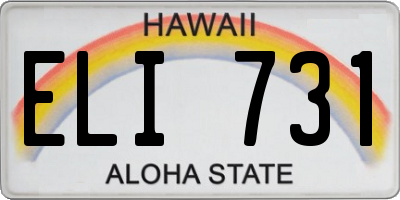 HI license plate ELI731
