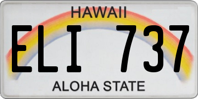 HI license plate ELI737