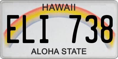 HI license plate ELI738