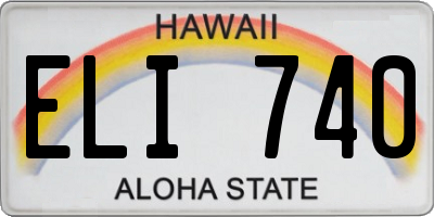 HI license plate ELI740