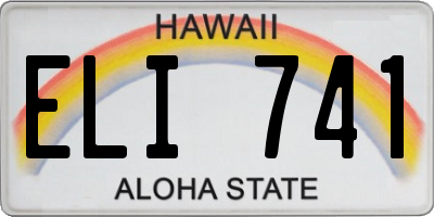 HI license plate ELI741