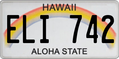 HI license plate ELI742