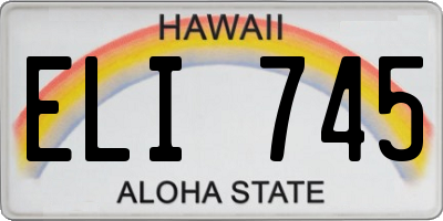 HI license plate ELI745