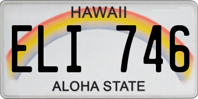 HI license plate ELI746