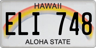 HI license plate ELI748