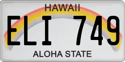 HI license plate ELI749