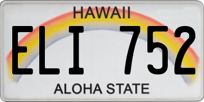 HI license plate ELI752
