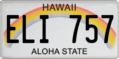 HI license plate ELI757