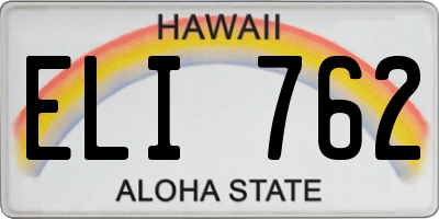 HI license plate ELI762