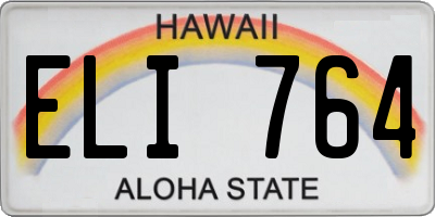 HI license plate ELI764