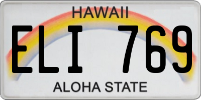 HI license plate ELI769