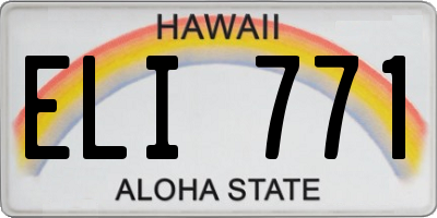 HI license plate ELI771