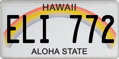 HI license plate ELI772