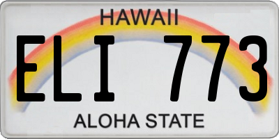 HI license plate ELI773