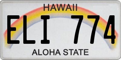 HI license plate ELI774