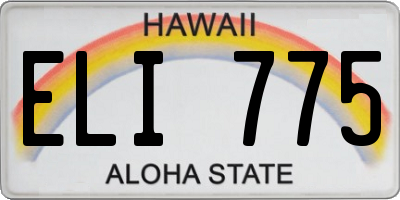 HI license plate ELI775