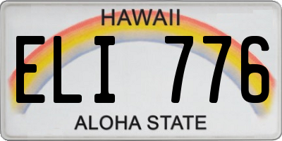 HI license plate ELI776
