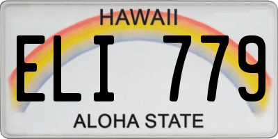 HI license plate ELI779