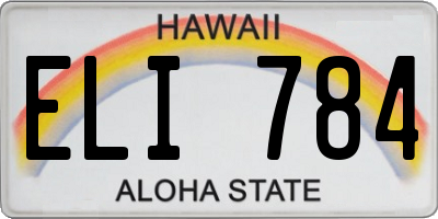 HI license plate ELI784